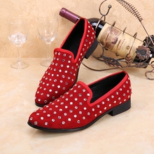 Case de couro genuíno masculino, sapato social para homens de negócios em couro vermelho formal, calçados para casamento 2024 - compre barato