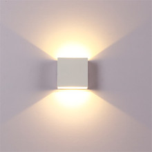 6W Dimmable lampada LED lámpara de pared en aluminio cuadrado llevó la lámpara de pared de habitación pared del dormitorio lámparas artes 2024 - compra barato