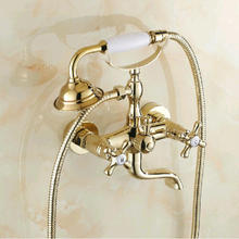 Good Quality Solid Brass Luxury Rainfall Golden Shower Bath Set Faucets Wall Mounted Shower Mixer Faucets  GZ-8012K 2024 - buy cheap