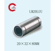 JQ Bearings LM20LUU 20mmx32mmx80mm 20mm linear ball bearing bush bushing for 20mm rod round shaft cnc 1pcs 2024 - buy cheap