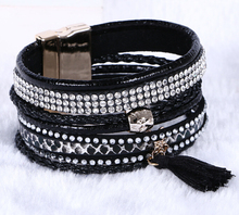 MOODPC Free Shipping Vintage Brazilian Leather Bracelet Femme Bijoux Handmade Magnet Bohemian Charm Bracelets 2024 - buy cheap