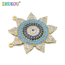28x28mm Brass Micro Pave Cubic Zirconia Charms Pendants, Mixed Color, Hole: 0.5mm, Model: VD233 2024 - buy cheap