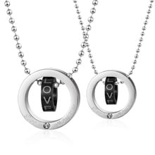 Fashion Jewelry Double Circle Couples Necklaces Pendant Necklace Men Women Best Gift 2024 - buy cheap