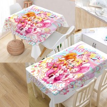 Custom smile precure Pattern Tablecloth Waterproof Oilproof Rectangular Home Wedding Tablecloth Textiles 2024 - buy cheap
