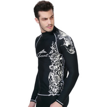 SBART 1PC Silver Printed Swimwear Men Rash Guards T Shirts Tops Diving Suits Wetsuits Snorkeling Surfing Long Sleeve 2018 DBO 2024 - buy cheap