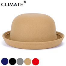 CLIMATE Women Fedora Hat Hats for Woman Fedoras New Fascinator Girls Cap Cute Fashion Ladies Hats Polyester Woolen Cap Hat 2024 - buy cheap