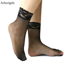 Arherigele 6pcs/3pair Sexy Black Lace Socks for Women Fish Net Socks Short Female Nylon Socks Mesh Thin Fishnet Socks Summer 2024 - buy cheap