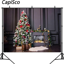 Capisco classic photography backdrop new year Christmas tree decoration fireplace background photo studio camera fotografica 2024 - buy cheap