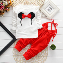 Spring Autumn Infant Girls Clothing Sets Baby Clothes Suit Children girl T-shirt+Overalls pants 2pcs Cotton Newborn Girl Clothes 2024 - buy cheap