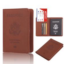 Funda protectora para pasaporte de viaje, Protector de cuero americano para tarjeta de crédito y negocios, gran oferta 2024 - compra barato