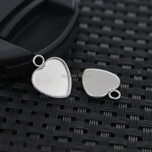 Stainless Steel 12mm Heart Bezel with a Loop Hanger Resin Cabochon Bases Settings Pendant Earrings Drops DIY Craft Findings 2024 - buy cheap