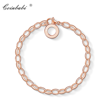 Pulsera básica de cadena para mujer, brazalete de cadena, Color oro rosa, estilo europeo, venta al por mayor 2024 - compra barato