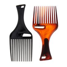 2 Packs Black+Brown Anti-Static Heat Resistant Afro Hair Pick Comb Wide Teeth Detangling Salon Styling Lifting Combs 2024 - buy cheap
