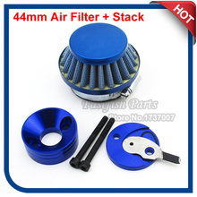 Filtro de aire de carreras de 44mm, adaptador azul y aluminio, Kit de pila Vstack para 23cc, 33cc, 43cc, 49cc, Goped, Stand Up, Gas Scooter, motocicleta 2024 - compra barato