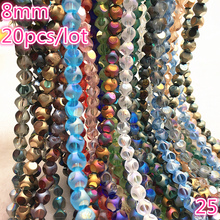 NEW 20pcs 8mm Austria Crystal Earrings Choker Bead Glass Bead Spacer Bead For Jewelry Making Necklace #25 2024 - купить недорого