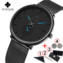 WWOOR-Reloj de pulsera deportivo para hombre, de cuarzo, ultradelgado, informal, resistente al agua, marca de lujo, a la moda, 2019, 2019 2024 - compra barato