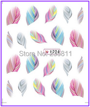 1X   Water  Stickers Nail Decals Stickers Water Transfers Decal  Feather  Plumage SY1724 2024 - buy cheap