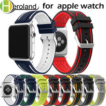 Спортивный силиконовый браслет для apple watch, ремешок 42 мм, 38 мм, 40 мм, 44 мм, Смарт-часы для мужчин и женщин, ремешок для iWatch серии 12, 3, 4, 5, 6 2024 - купить недорого