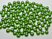 Cuentas de media perla verde oscuro 1000, redonda, Parte posterior plana, gemas para álbum de recortes, manualidades, 6mm 2024 - compra barato