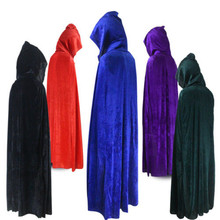 Готический халат унисекс с капюшоном для взрослых, длинный плащ, накидка на Хэллоуин, нарядное платье, костюмы вампиров, нарядное праздничное S-XL, 2019 2024 - купить недорого