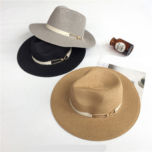 Панама, летняя шляпа от солнца для женщин и мужчин, Пляжная соломенная шляпа для мужчин с УФ-защитой, шляпа для джаза, женская шляпа, 2019 11,11 2022 - купить недорого