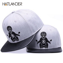 HATLANDER ORIGINAL Skeleton baseball cap adjustable men hats leather patch snapback caps gorras 6 panel bone fitted hip hop cap 2024 - buy cheap