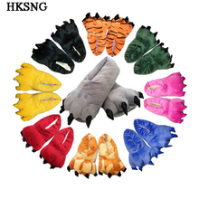HKSNG Winter Animal Adult Giraffe Cow Warm Indoor Floor Slippers Paw Claw Home Shoes Christmas Pajamas Gift Kigu 2024 - buy cheap