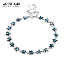 Pulseras de plata de ley 925 con estrellas brillantes, pulseras de cristal, joyería romántica para mujeres, plata pura de alta calidad, joyería 925 2024 - compra barato