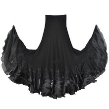 Sobre tamaño negro de falda de baile de salón vals vestido flamenco falda de vestido de las mujeres de la ropa 2024 - compra barato