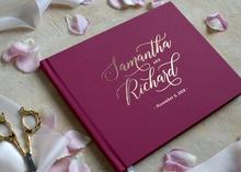 Livro de assinaturas com personalização do casamento borgonha, livro de assinaturas para álbuns de fotos de casamento marsala 2024 - compre barato