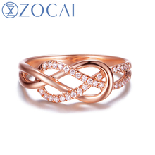 ZOCAI NEW ARRIVAL 0.15 CT CERTIFIED GENUINE DIAMOND RING 18K ROSE GOLD DIAMOND RING W00571 2024 - buy cheap
