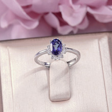 Natural Gemstone Rings For Women Fine Jewelry 100% S925 Silver 7*5mm Tanzanite Blue Oval White Gold Color Ring Bague R-TA002 2024 - buy cheap