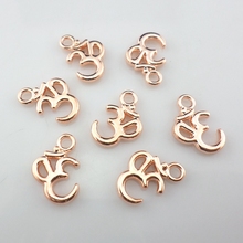 32pcs Alloy Rose Gold "Om" Symbol Yoga Charms Crafts Pendants 10x15mm Jewelry Findings 2024 - buy cheap