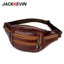 JackKevin Cow Genuine Leather Waist Pack Fanny Pack Belt Bag Phone Pouch Bags Male Small Waist Bag Leather Pouch Bolso Cintura 2024 - buy cheap