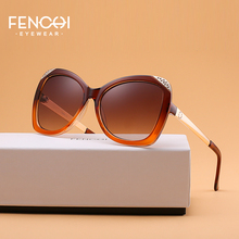 FENCHI Sunglasses Women Metal Diamonds Glasses Driving Mirror Fashion Design New Cat Eye Sunglasses High Quality 2024 - buy cheap