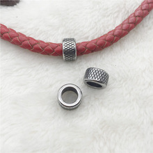 6.46mm Hole 316l Stainless Steel Engrave Small Cylinder Bead Fit Original Charm Leather Bracelet DIY Jewelry Making (Only Bead) 2024 - buy cheap