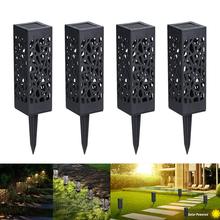 Luzes solares de jardim, para ambientes externos, luz de led, caminho de paisagem, design oco, automático led para pátio, quintal e jardim 2024 - compre barato