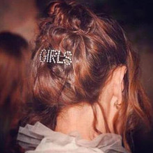 Europe Crystal Rhinestone Hair Clip Pin Woman Hair Accessories Letter Kiss Shape Korean Headdress Hairgrip Barrette Girls Holder 2024 - buy cheap