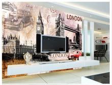 Papel de parede com foto personalizada 3d, murais de parede de fundo europeu grande ben relógio torre ponte para sala de estar 2024 - compre barato