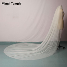Mingli tengda véu de noiva com duas camadas, véu de casamento em branco e marfim, 2 camadas, 3 m de comprimento e 3 m de largura, pente de metal 2024 - compre barato