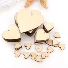 1 Pack Wood Color Heart Shape Wood Chip For Handmade DIY Craft Without Hole Wood Chips Decorative Embellishments Crafts 2024 - buy cheap