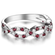 Кольцо женское из серебра Кольца из рубинового драгоценного камня пробы, 925 пробы 2024 - купить недорого