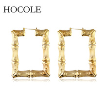 HOCOLE Punk Style Personality Big Hoop Earrings Statement Metal Gold Color Large Square Earrings for Women 2018 Fashion Jewelry 2024 - buy cheap