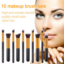 10 Pcs/Set Silver/Golden Makeup Brushes Set pincel maquiagem Cosmetics maquillaje Makeup Tool Powder Eyeshadow Cosmetic Sets 2024 - buy cheap