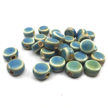 Cuentas sueltas de cerámica con forma de botón, 12x7mm, venta al por mayor, 100 Uds./lote, envío gratis 2024 - compra barato