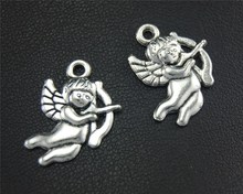 30pcs  Silver Color Angel with Cupid Charm Pendant DIY Necklace Bracelet Bangle Findings 16X22mm A1783 2024 - buy cheap