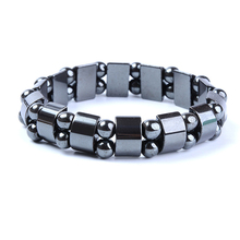 Hot Selling Unisex Weight Loss Round Black Stone Magnetic Therapy Bracelet Health Care Magnetic Hematite Stretch Bracelets 18cm 2024 - buy cheap