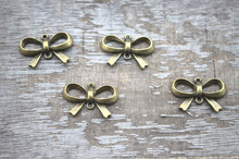 30pcs--Bow Charms-Antique  bronze Tone Butterfly Bow pendants/charms,Bow Connector 10x20mm 2024 - buy cheap