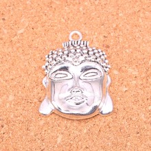 21Pcs Antique Silver Plated buddha head Charms Diy Handmade Jewelry Findings Accessories 40*30mm 2024 - buy cheap