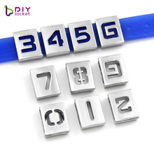 20 pieces/lot! Alphabet Letters Accessory Wholesale 8MM Hollow Slide Number 0-9 Number Fit DIY Bracelet LSSL023-0-9*20 2024 - buy cheap